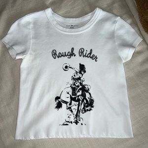 Brandy Melville- rough rider graphic baby tee